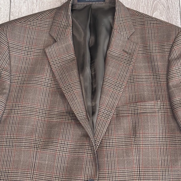 John W. Nordstrom Other - John W Nordstrom Mens 44R Blazer Sport Coat Brown LORO PIANA Wool Plaid Jacket